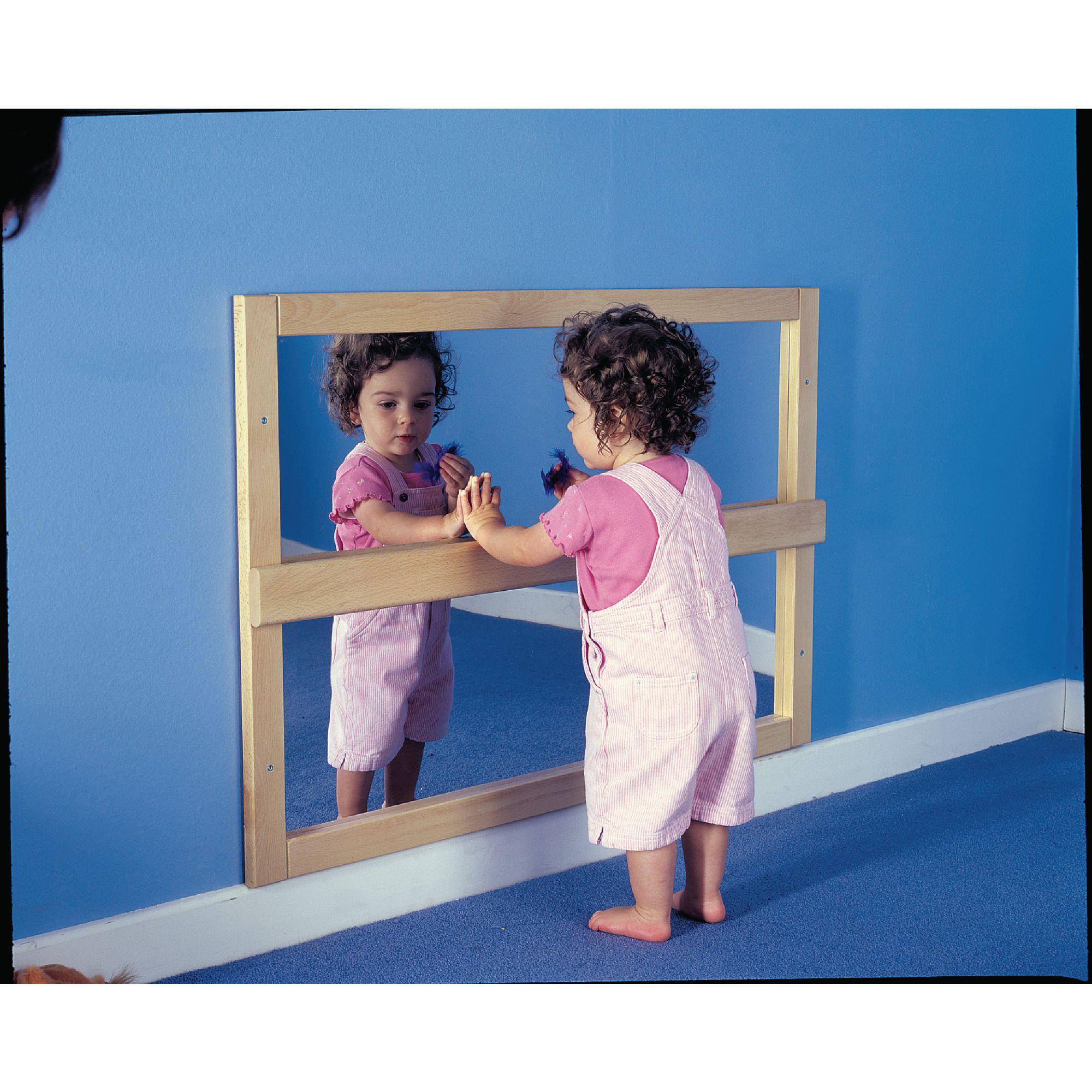 wooden baby mirror