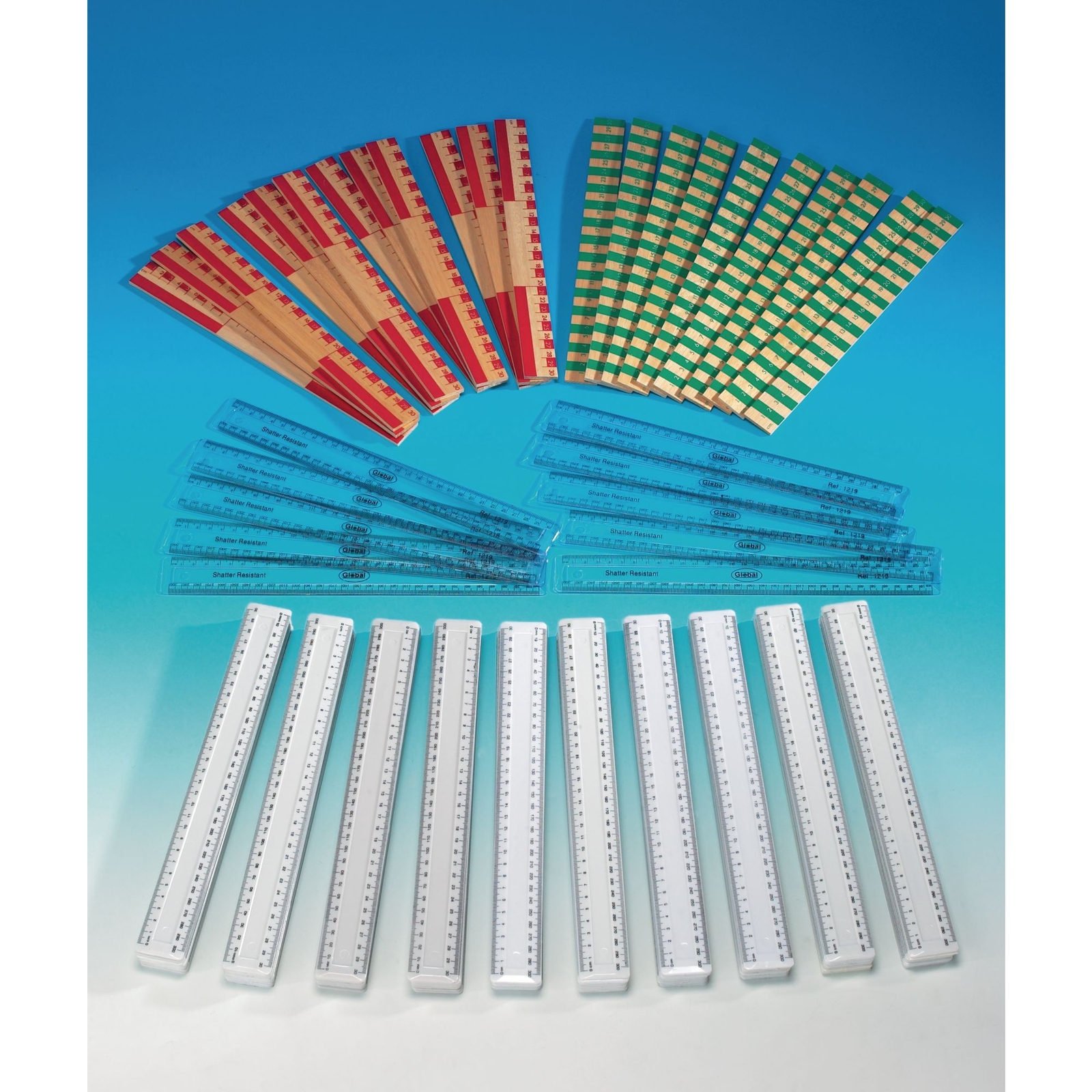 Classmates Shatter Resistant Ruler Transparent 300mm/30cm Pack of 10