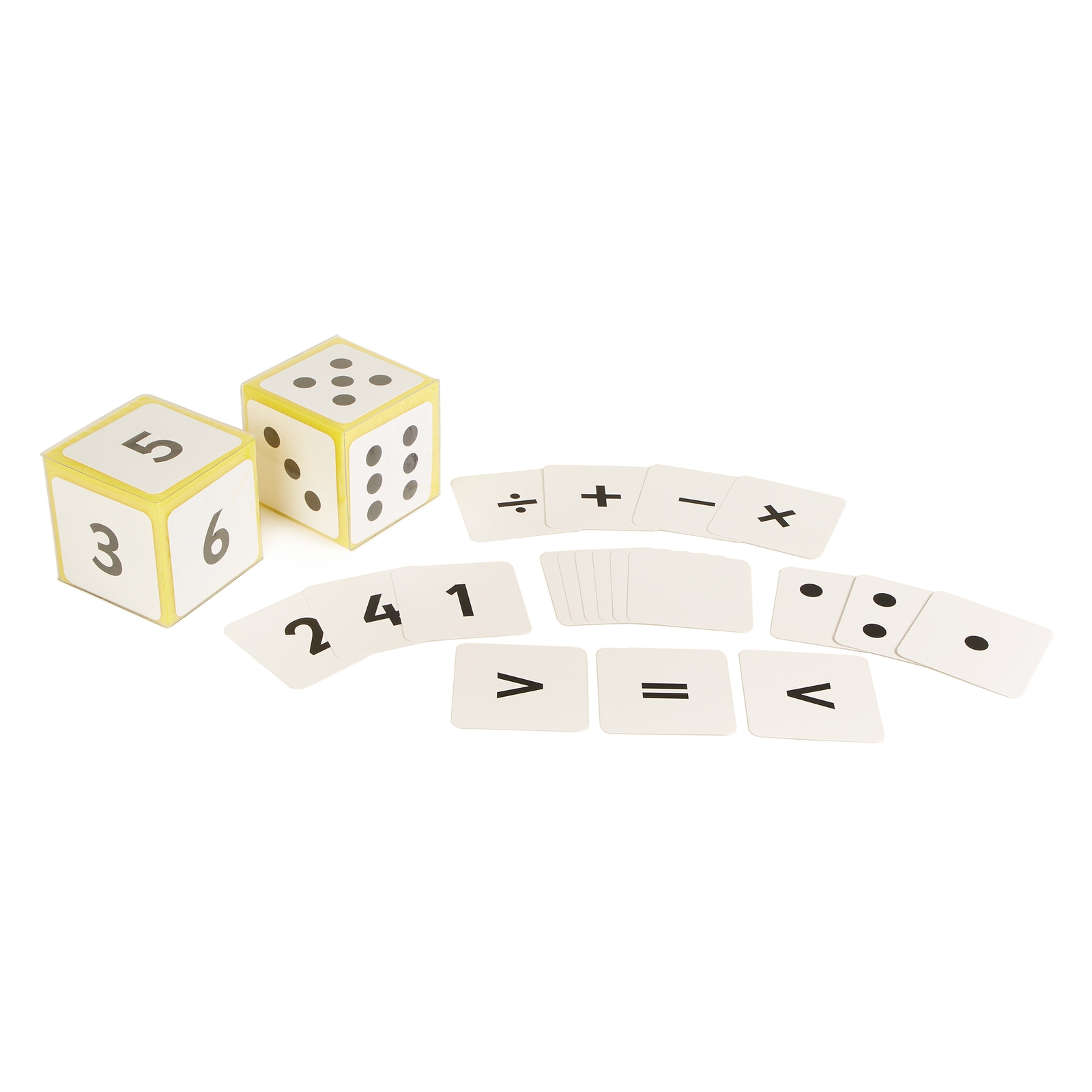 Foam Dice and Number Card Set - Per Set