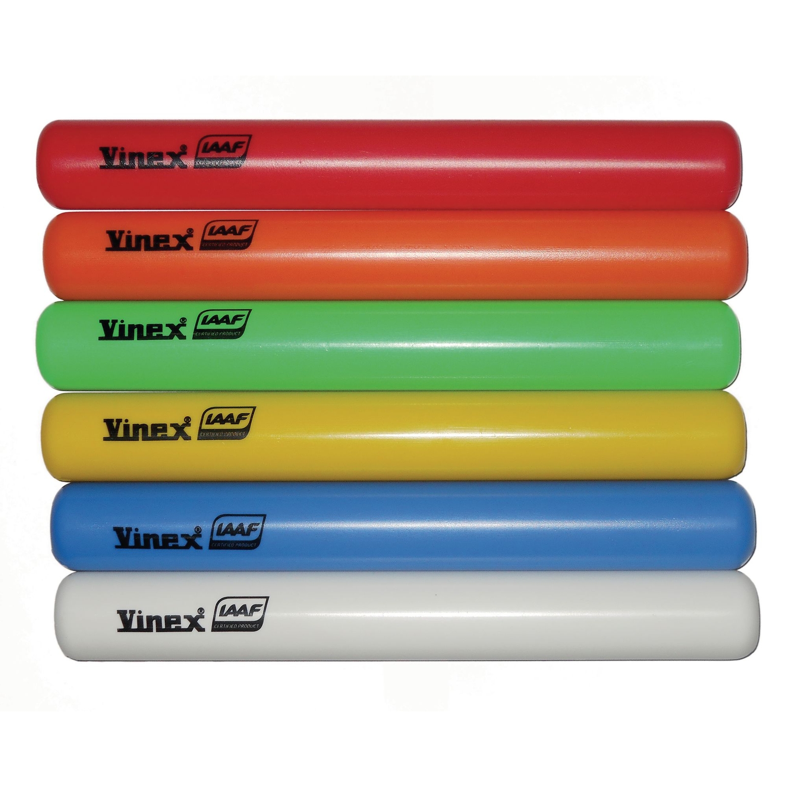 Vinex Senior Plastic Relay Batons Pack - 38mm - Assorted - Pack of 6