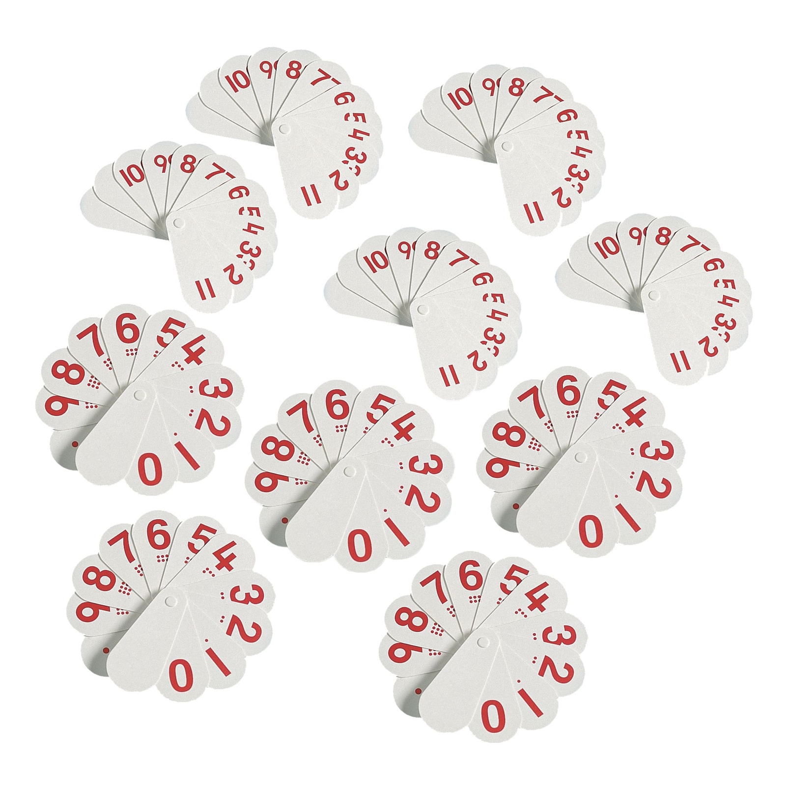 Double-Sided Number Fans - Pack 10