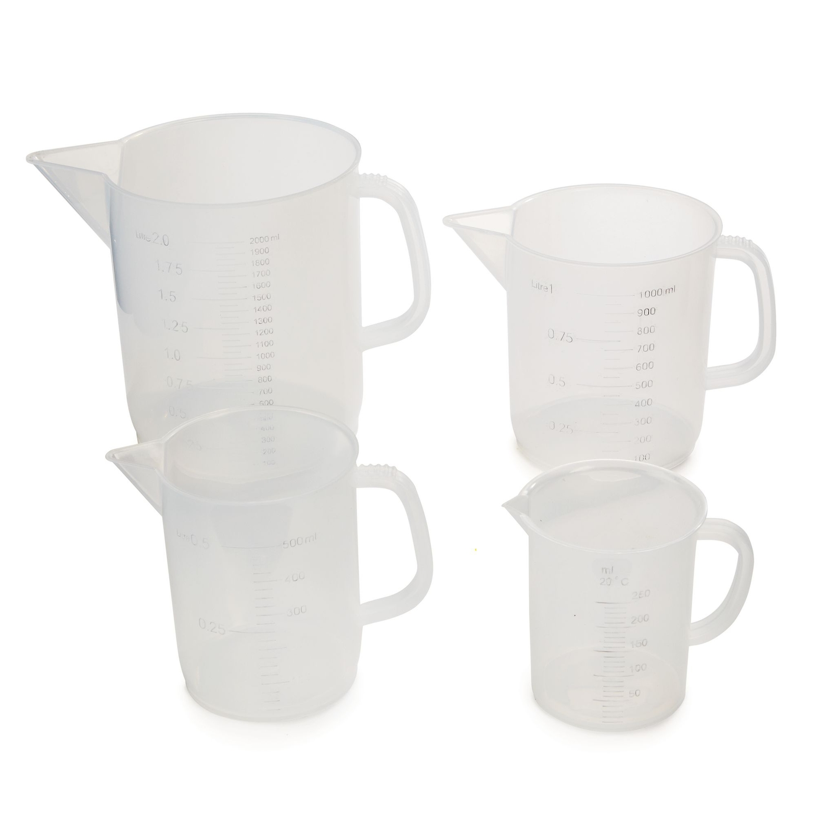 Plastic Measuring Jug Pack - Assorted - Pack of 4