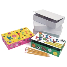 White Cardboard Pencil Boxes Pack of 36