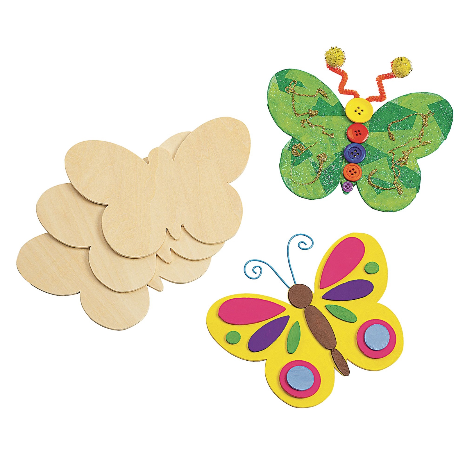 Wooden Butterfly Shapes Pack of 12