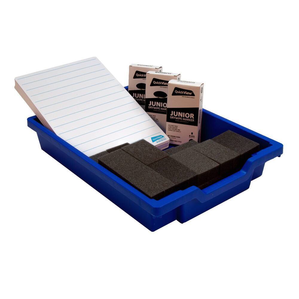 DRYDWCPD Quickview Classpack Dry Wipe Boards/Pens/Erasers Lined (30