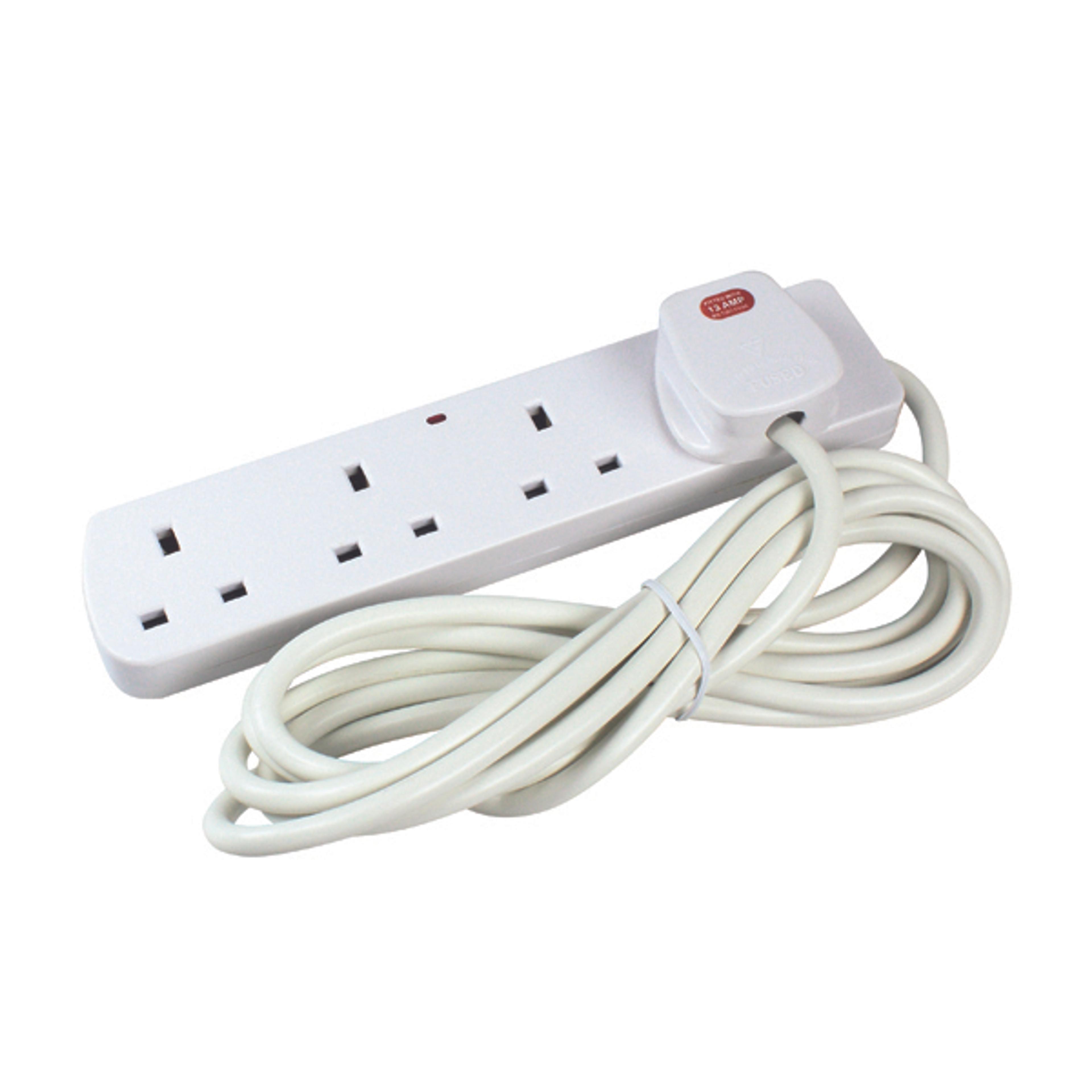 Socket For Extension Cable Extension Cable 4 Socket 2m | DRY43032HID | Findel Dryad