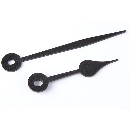 M657B Plastic Clock Hands Minute 65mm. Hour 45mm Black Findel