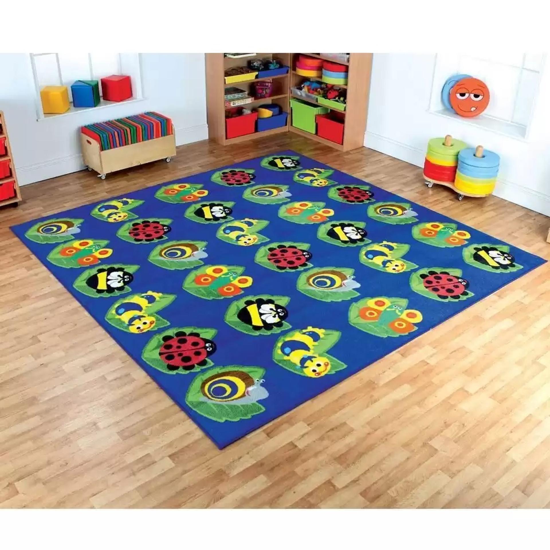 Back to Nature Square Bug Rug 3 x 3m | DRYMAT034 | Findel Dryad