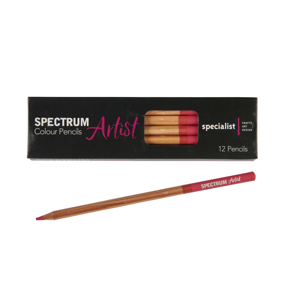 P423A236 Spectrum Artist Colour Pencils Dark Rose. Pack of 12