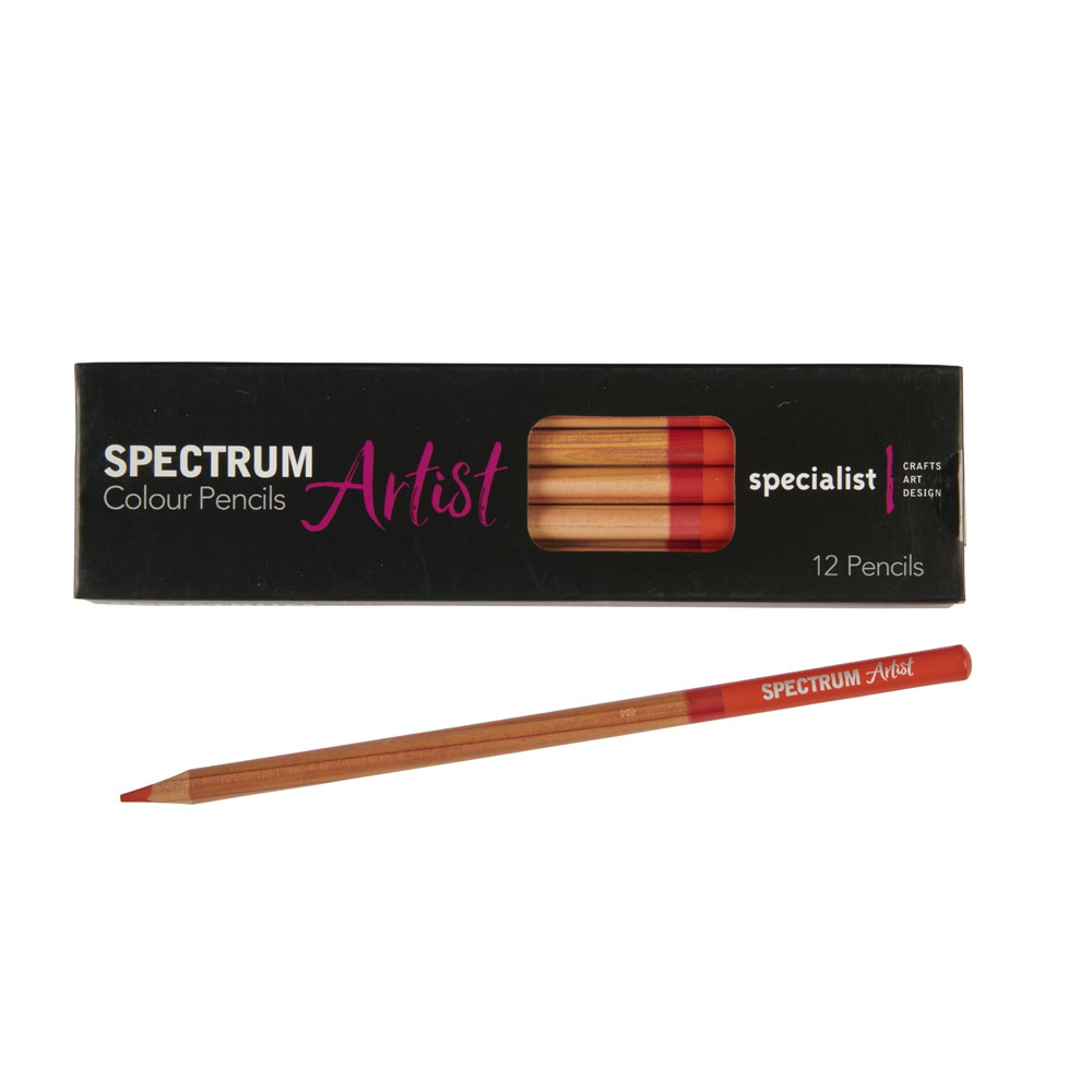 P423A246 Spectrum Artist Colour Pencils Brown Vermilion. Pack of 12