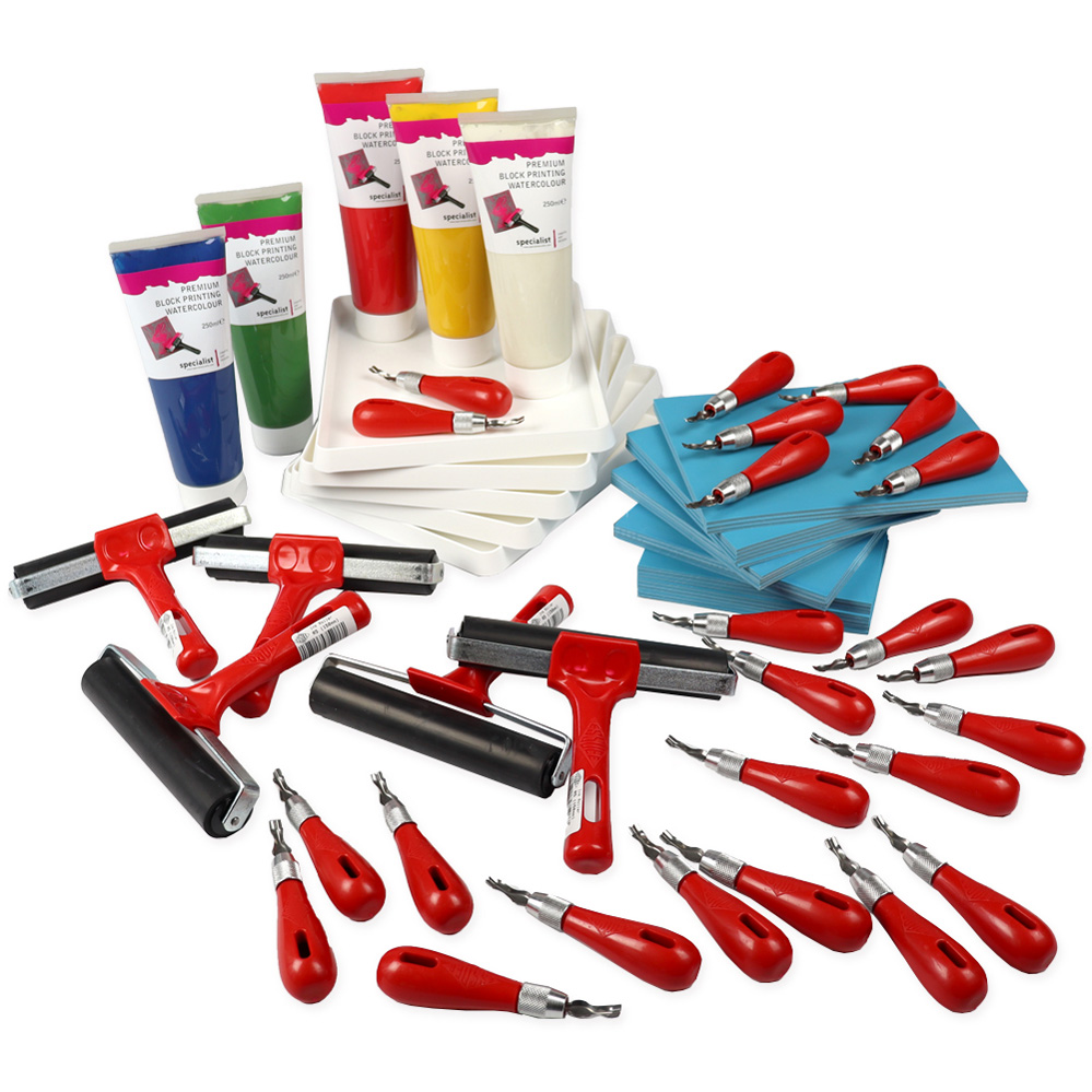 PR141 Specialist Crafts Easy Cut Lino Printing Class Pack Findel